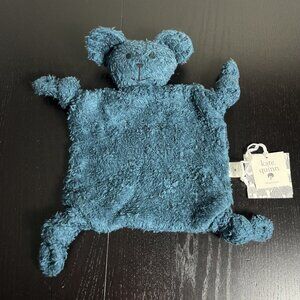 NWT KATE QUINN Blue Sherpa Cotton Teddy Bear Security Blanket Baby Snuggly Lovey